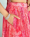 Mohey Women Graceful Gajree Pink Chiffon Lehenga