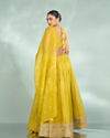 Mohey Women Emerald Organza Lehenga