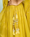 Mohey Women Emerald Organza Lehenga