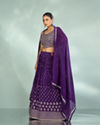 Mohey Women Elegant Purple Georgette Lehenga