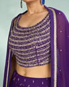 Mohey Women Elegant Purple Georgette Lehenga