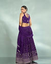 Mohey Women Elegant Purple Georgette Lehenga
