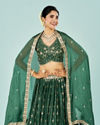Mohey Women Emerald Elegance Lehenga