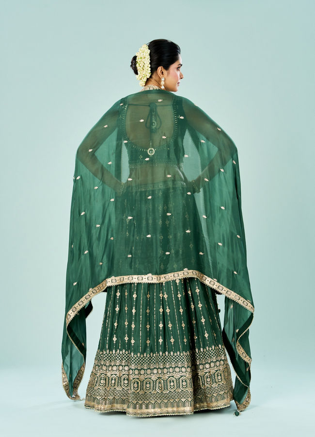 Mohey Women Emerald Elegance Lehenga