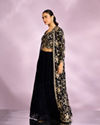 Mohey Women Stellar Indigo Blue Georgette Ensemble Indo Western