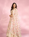 Mohey Women Regal Cream Chinon Lehenga