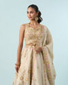 Mohey Women Cream Chinon Lehenga