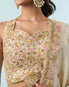Mohey Women Cream Chinon Lehenga