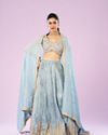 Mohey Women Ethereal Light Blue Lehenga