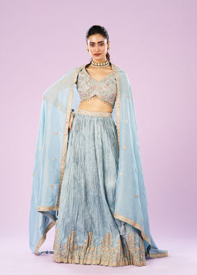 Mohey Women Ethereal Light Blue Lehenga