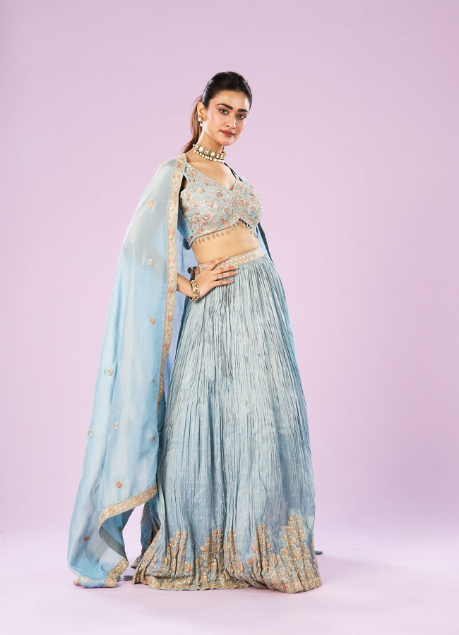 Mohey Women Ethereal Light Blue Lehenga