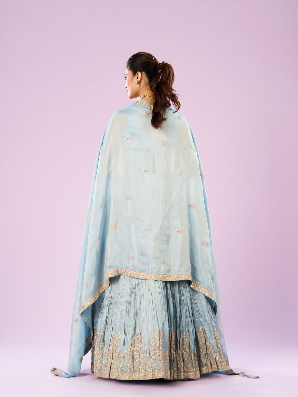 Mohey Women Ethereal Light Blue Lehenga