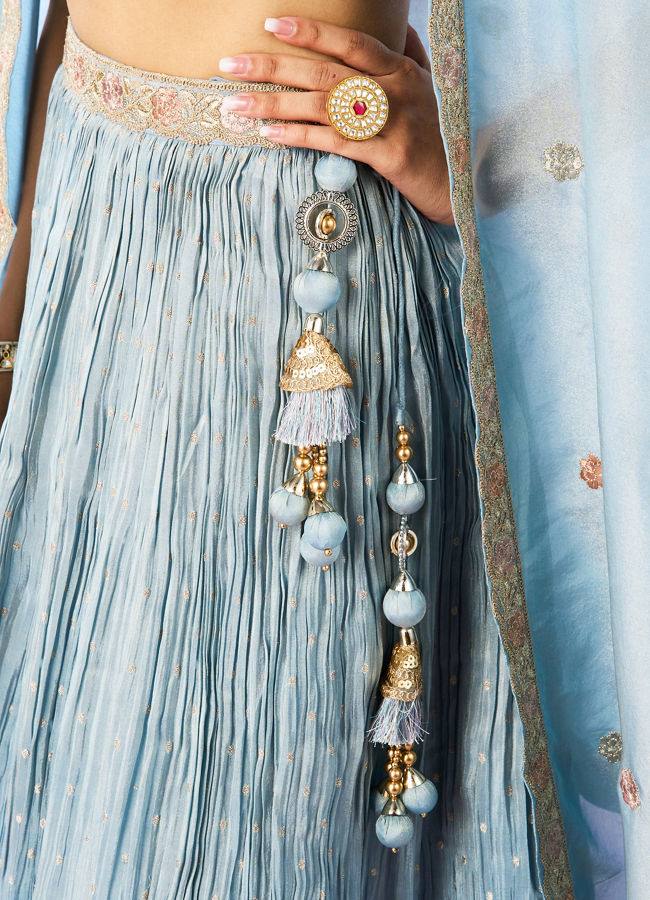 Mohey Women Ethereal Light Blue Lehenga