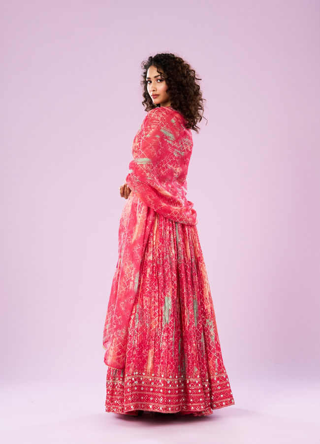 Mohey Women Gajree Pink Royal Lehenga