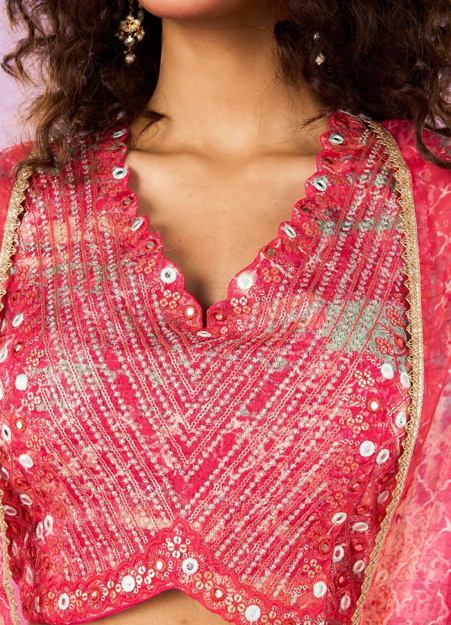 Mohey Women Gajree Pink Royal Lehenga