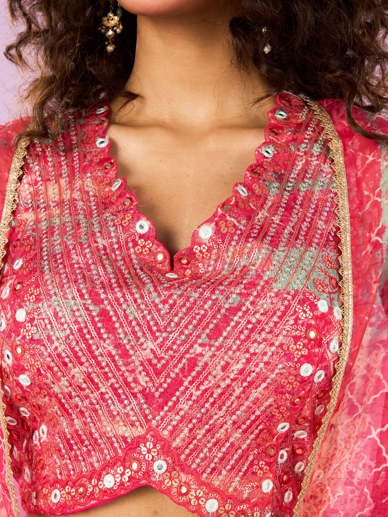 Mohey Women Gajree Pink Royal Lehenga