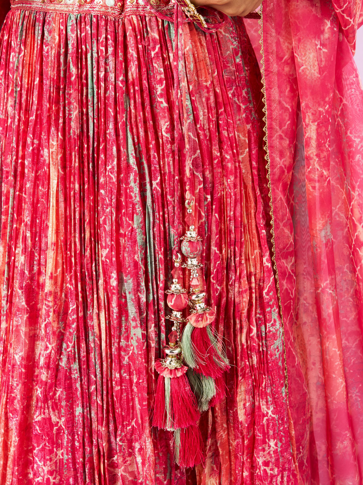 Mohey Women Gajree Pink Royal Lehenga