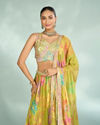Mohey Women Emerald Elegance Lehenga