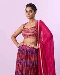 Mohey Women Ravishing Pink Chinon Lehenga