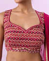 Mohey Women Ravishing Pink Chinon Lehenga