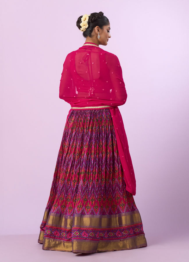 Mohey Women Ravishing Pink Chinon Lehenga