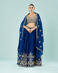 Mohey Women Ethereal Blue Lehenga Ensemble