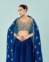 Mohey Women Ethereal Blue Lehenga Ensemble