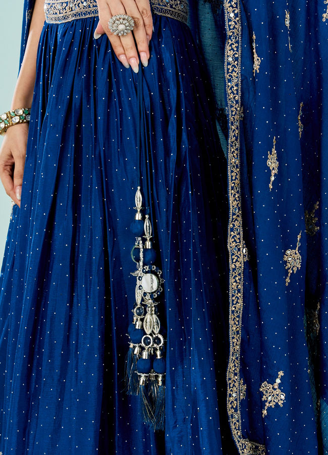 Mohey Women Ethereal Blue Lehenga Ensemble
