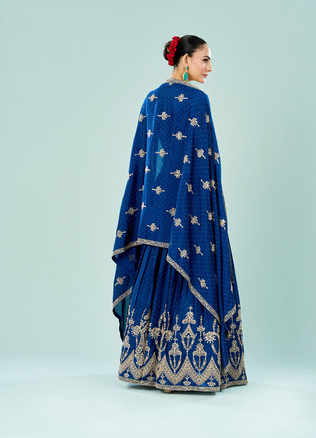 Mohey Women Ethereal Blue Lehenga Ensemble