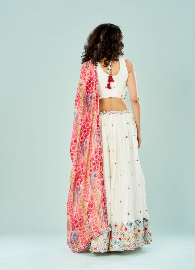 Mohey Women Cream Divine Crepe Lehenga