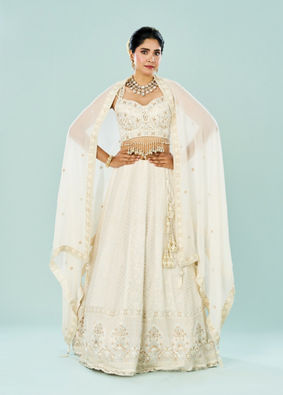 Mohey Women Pearl Mist Georgette Lehenga