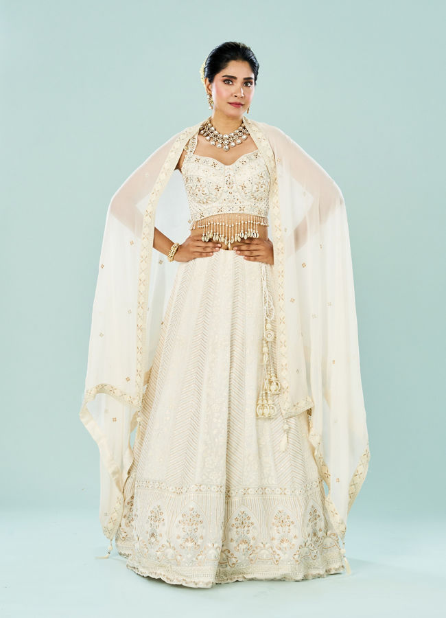 Mohey Women Pearl Mist Georgette Lehenga