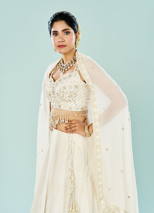 Mohey Women Pearl Mist Georgette Lehenga