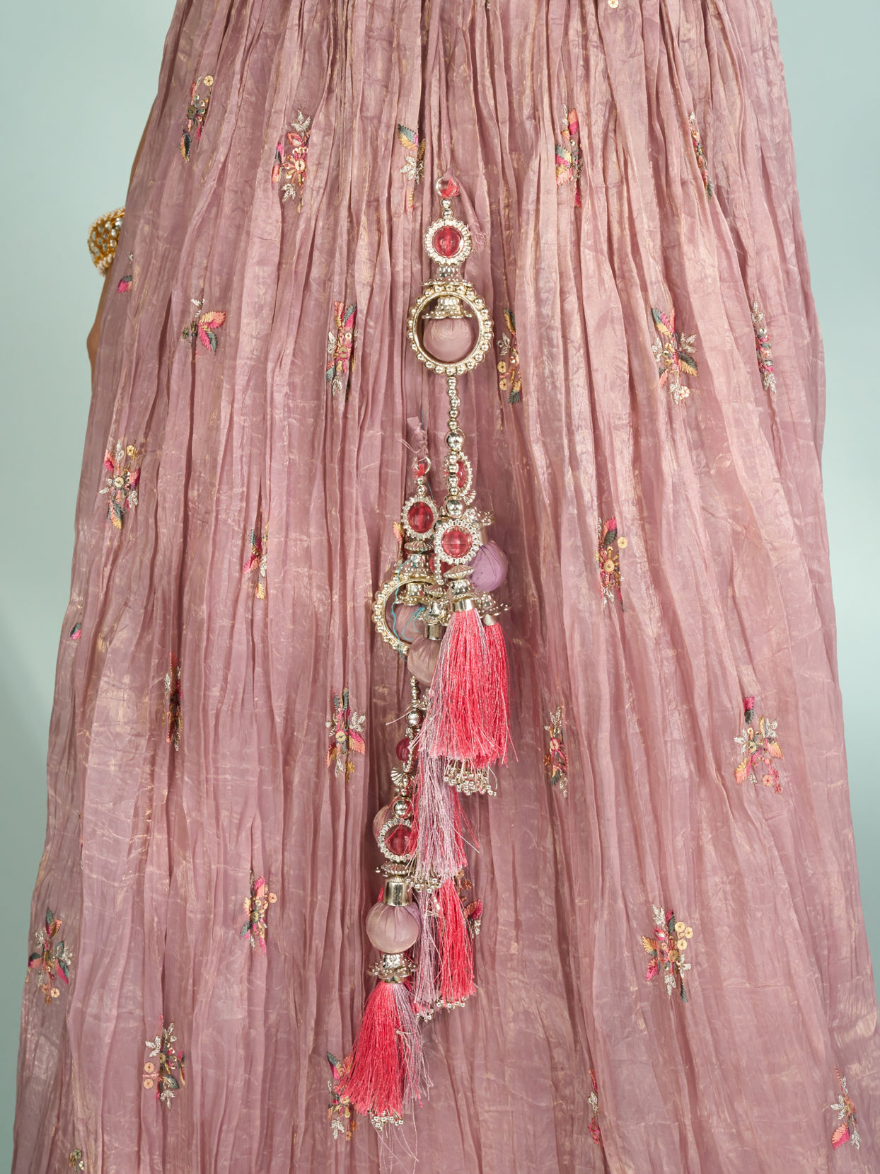 Mohey Women Regal Purple Chinon Lehenga