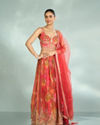 Flowery Glow Orange Lehenga