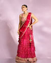 Mohey Women Pink Chinon Ensemble Lehenga