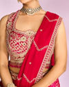 Mohey Women Pink Chinon Ensemble Lehenga