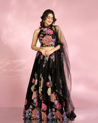 Mohey Women Black Essence Elegance Lehenga