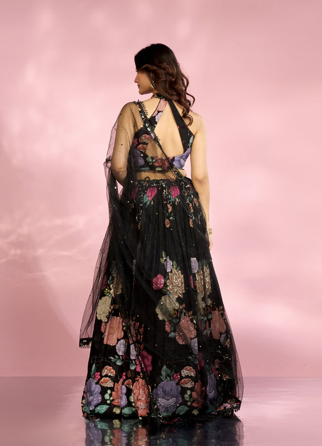 Mohey Women Black Essence Elegance Lehenga