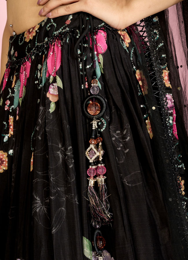 Mohey Women Black Essence Elegance Lehenga