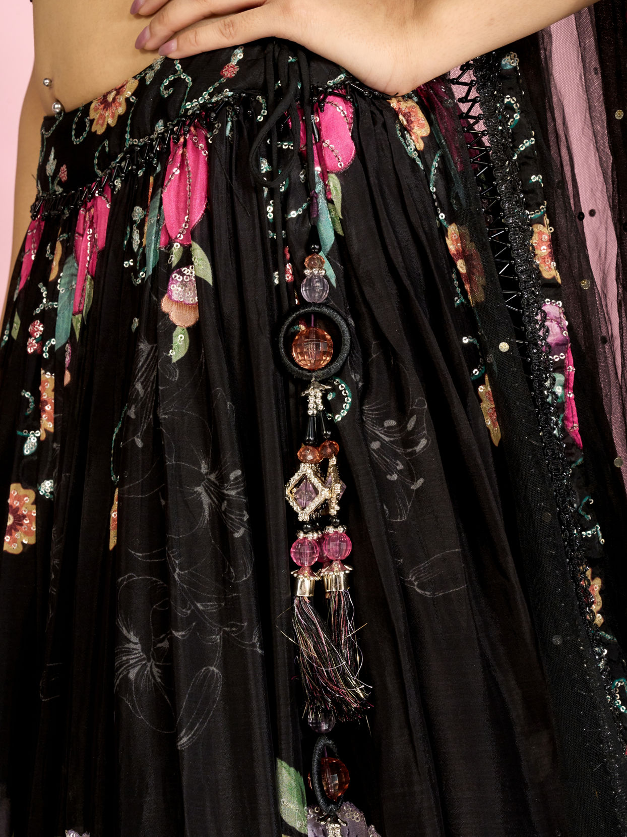Mohey Women Black Essence Elegance Lehenga