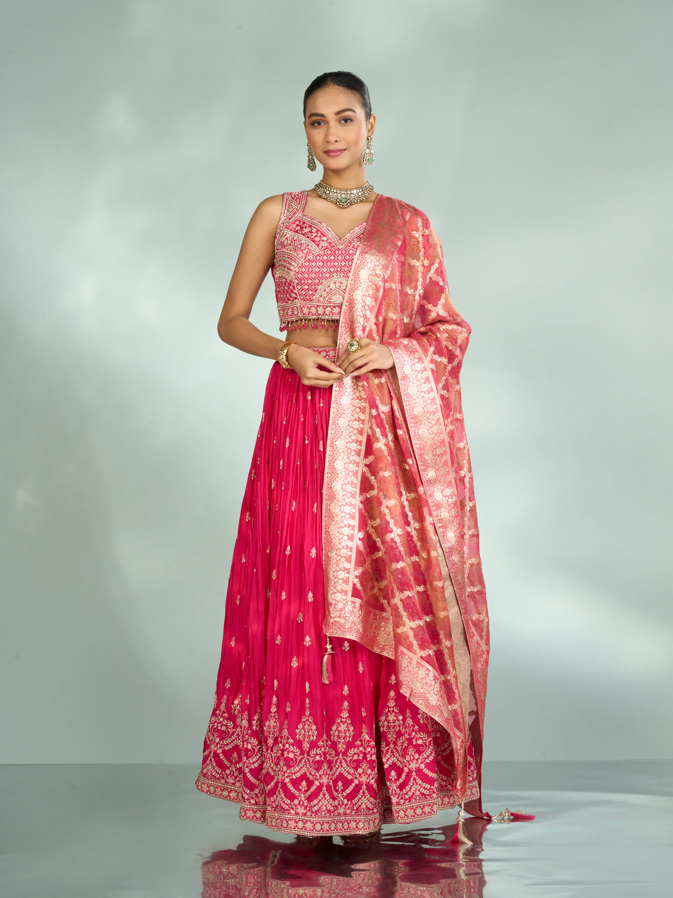 Mohey Women Royal Pink Elegance Lehenga