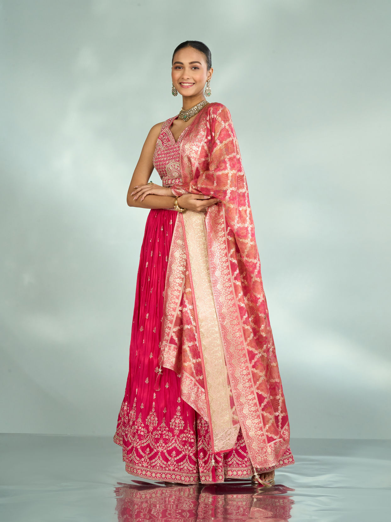 Mohey Women Royal Pink Elegance Lehenga