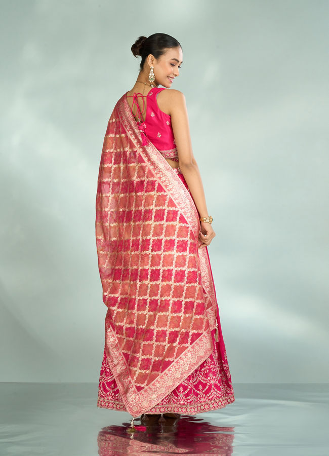 Mohey Women Royal Pink Elegance Lehenga