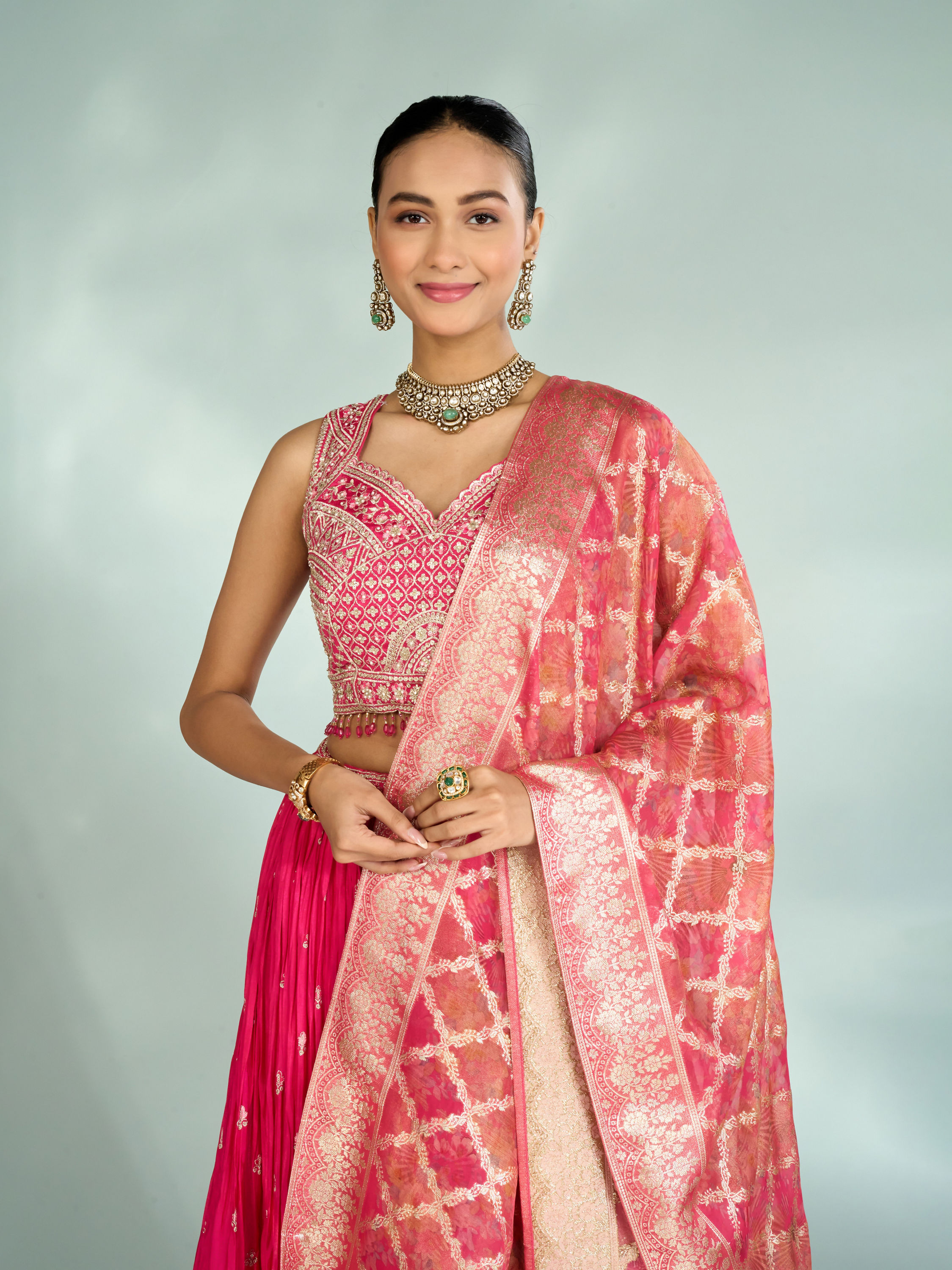 Mohey Women Royal Pink Elegance Lehenga