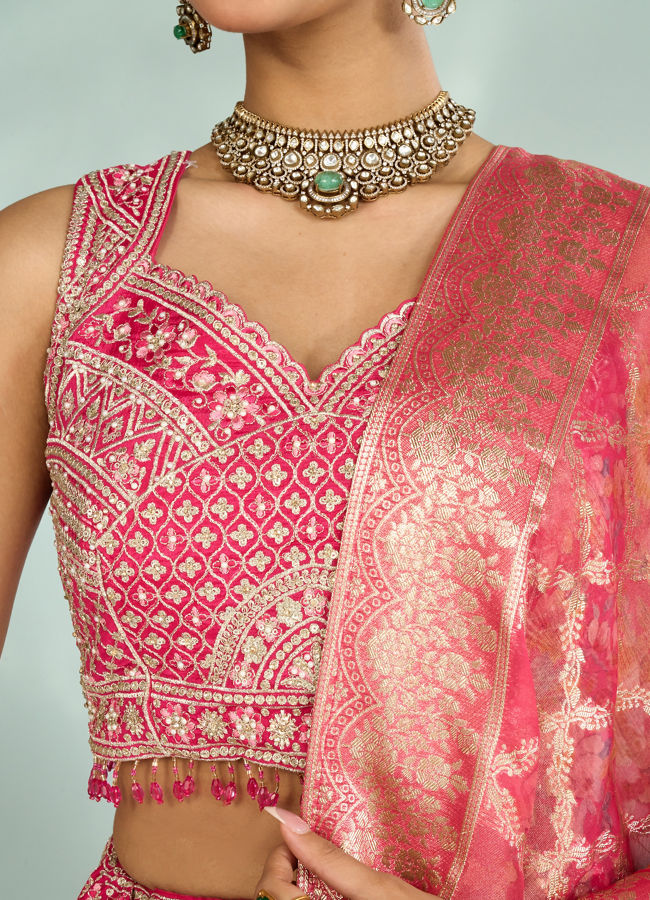 Mohey Women Royal Pink Elegance Lehenga