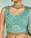 Mohey Women Emerald Elegance Lehenga