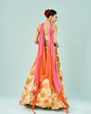 Mohey Women Cream Tissue Fusion Lehenga Set