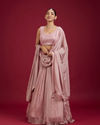 Mohey Women Elegant Dusty Pink Ensemble Lehenga