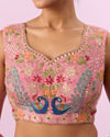 Mohey Women Pink Tissue Radiance Lehenga